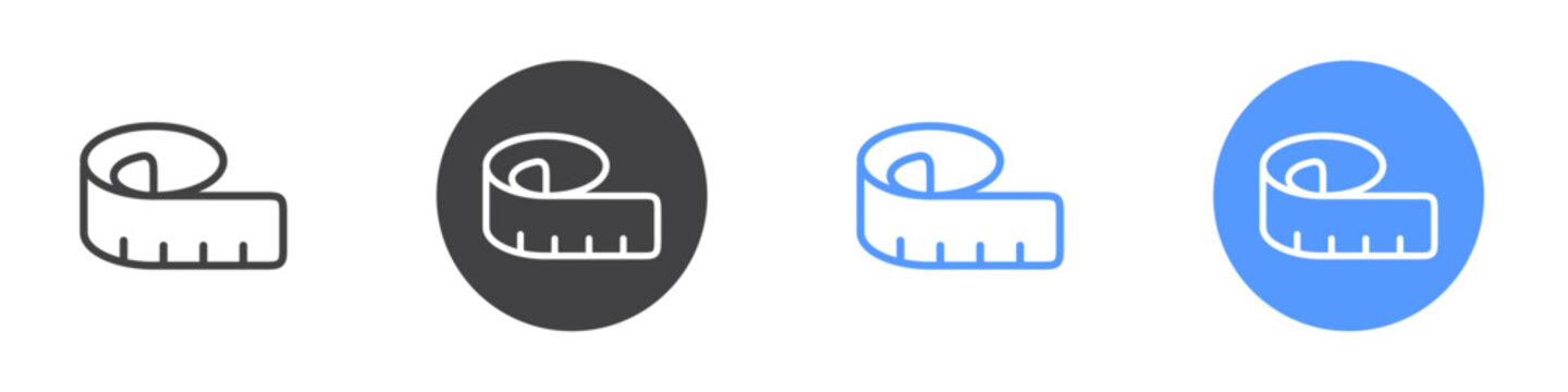 Measurment tape icon Thin outline art symbol