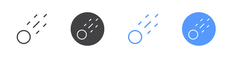 Meteor icon Thin outline art symbol