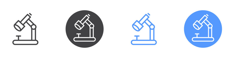 Microscope icon Thin outline art symbol