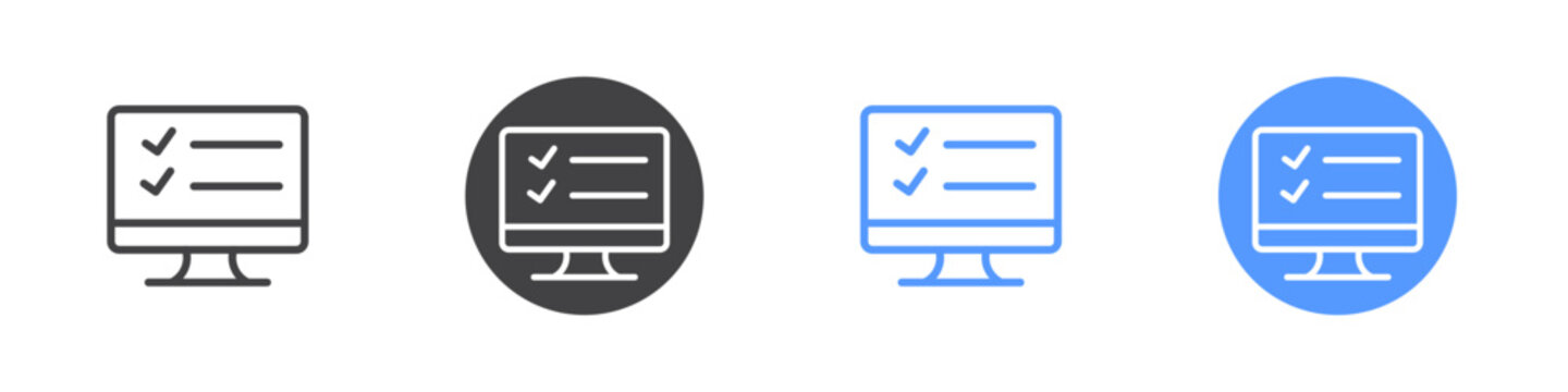 Online test icon Thin outline art symbol