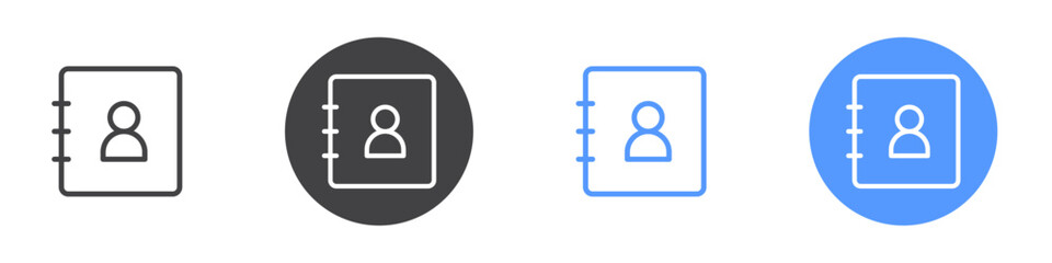 Phone book icon Thin outline art symbol