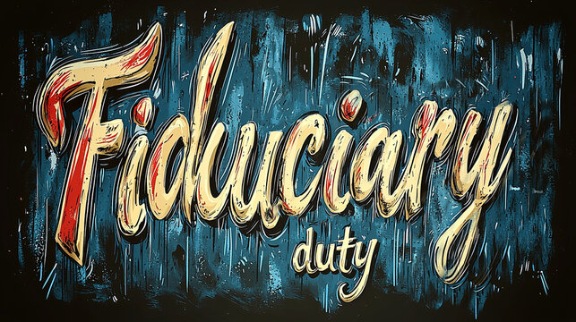 Fiduciary duty hand-drawn lettering on textured background