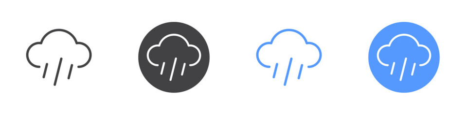Rain icon Thin outline art symbol