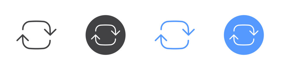 Repeat icon Thin outline art symbol