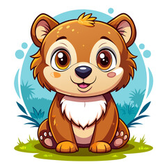 Fototapeta premium brown bear cub icon,animal icon illustration