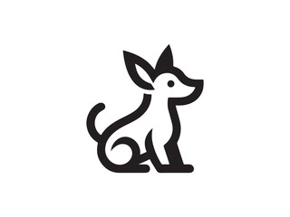 black and white dog logo