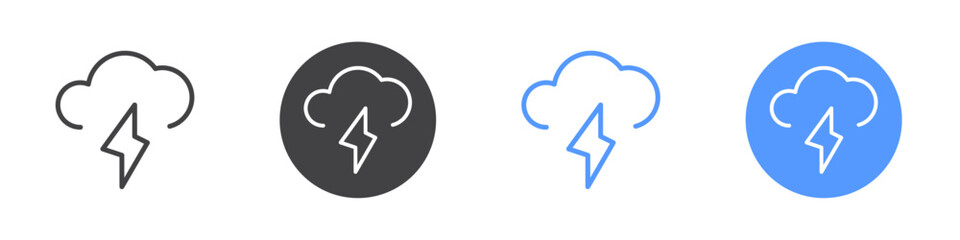 Storm icon Thin outline art symbol