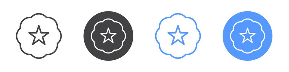 Star award icon Thin outline art symbol