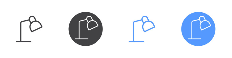 Table lamp icon Thin outline art symbol