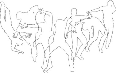 Dancers Silhouette Street Dance Poses Silhouettes