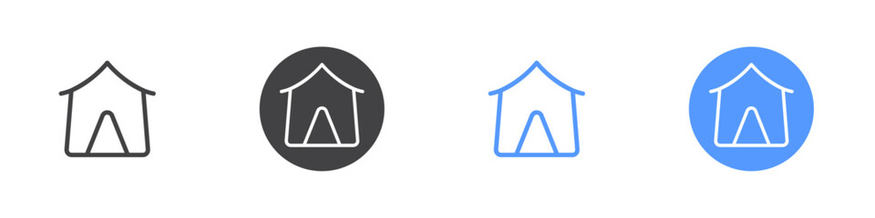 Tent icon Thin outline art symbol