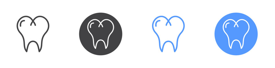 Tooth icon Thin outline art symbol
