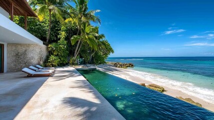 Obraz premium Beautiful Beachfront Villa with Private Access