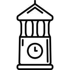 Simple vector icon clock tower