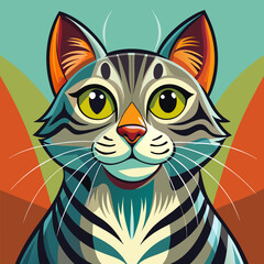 vector illustration of an abstract cat