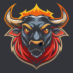 bull skull with red horns