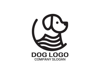 Dog Logo design template. Dog head icon. Vector illustration.