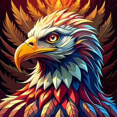 Fototapeta premium american eagle with blue background