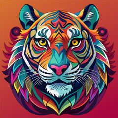 tiger head vector illustration