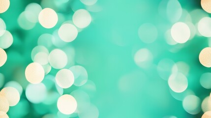 Fototapeta premium Abstract background with bokeh lights in soft turquoise and warm tones.