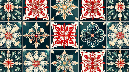 pattern seamless tiles Christmas decor for wallpaper or postcard