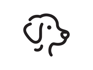 Minimalist lines outline the dog logo design icon symbol vector illustration