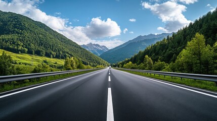 Scenic Mountain Road with Lush Green Landscape