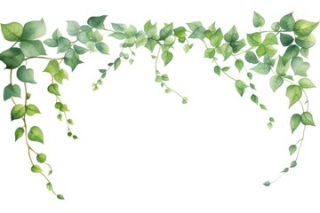 Elegant watercolor ivy border illustration