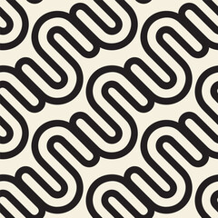 Vector geometric seamless pattern with diagonal wavy stripes