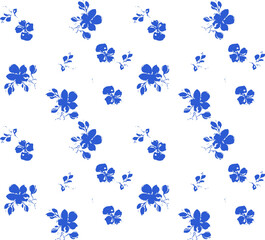 Seamless wlue and White floral pattern tile for fabric, giftwrap and wallpaper