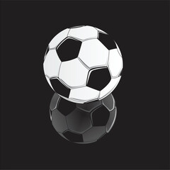 Soccer ball. Vector 3D clipart isolated on black background.