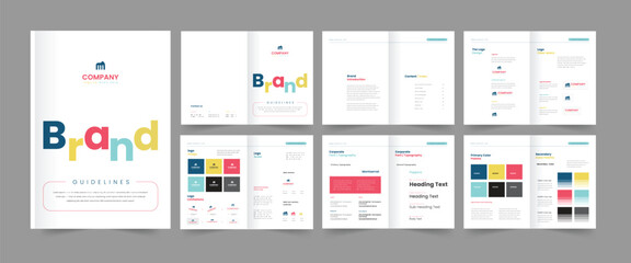 Brand guideline design colorful brand guidelines template