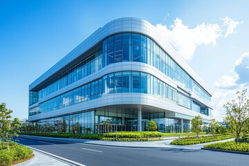 Obraz premium Empty road at building exterior , isolated on white background, , copy space for text,