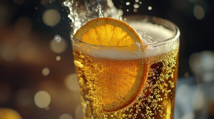 Crisp Beer and Orange Slices