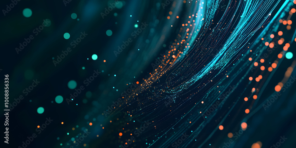 Poster big data concept. digital neural network. introduction of artificial intelligence. cyberspace of fut