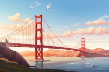 Fototapeta premium Landscape bridge long architecture.