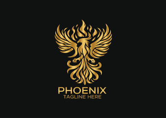 Phoenix vector logo in golden color