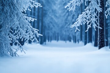 A winter forest with frosted branches and untouched snow, nature s purity Winter  Forest  Nature, Purity