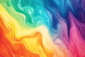 Fototapeta premium A fluid abstract rainbow background, with marbled colors swirling together