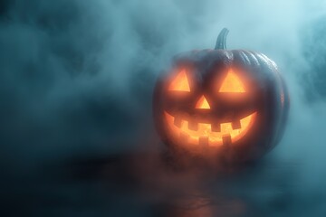 Naklejka premium background, sky, wood, halloween, party, fire, autumn, happy, orange, celebration, holiday, carnival, night, fall, event, pumpkin, fun, happiness, wooden, season, decoration, decorative, mist, traditi