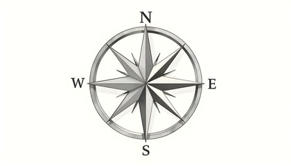 Fototapeta premium Compass Rose with Stylized Points logo icon representing Navigation, travel, consulting