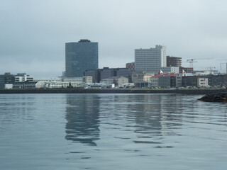 Fototapeta premium City in Iceland on the water