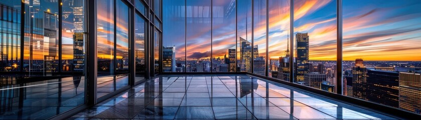 Reflection in glass with cityscape, dynamic and modern, Urban, Cool tones, Photograph, Urban mirror