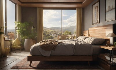 Interior design, house aesthetics, AI generated modern architecture 