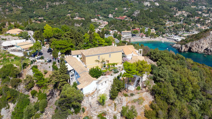 Obraz premium Paleokastritsa Monastery in Kerkyra (Corfu), Greece: