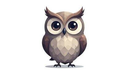 Obraz premium Geometric Owl with Large Eyes logo icon representing Wisdom, education, consulting.