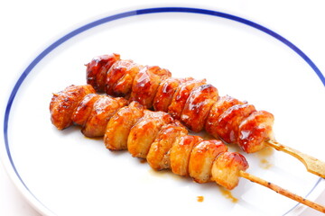 炭火でじっくり焼いた、おいしい焼き鳥（ぼんじり）
