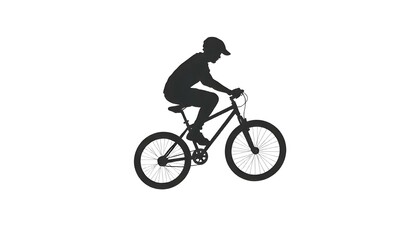 Obraz premium Simple BMX Bicycle Silhouette logo icon representing Fitness, transport