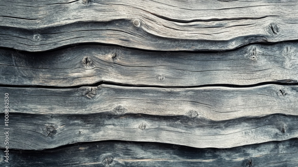 Poster A textured close-up of weathered wood with wavy patterns and a rustic appearance.