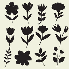 Flower icon, vector flowers pot icon, black and white illustration, silhouette design. Perfect for branding, this illustration.
